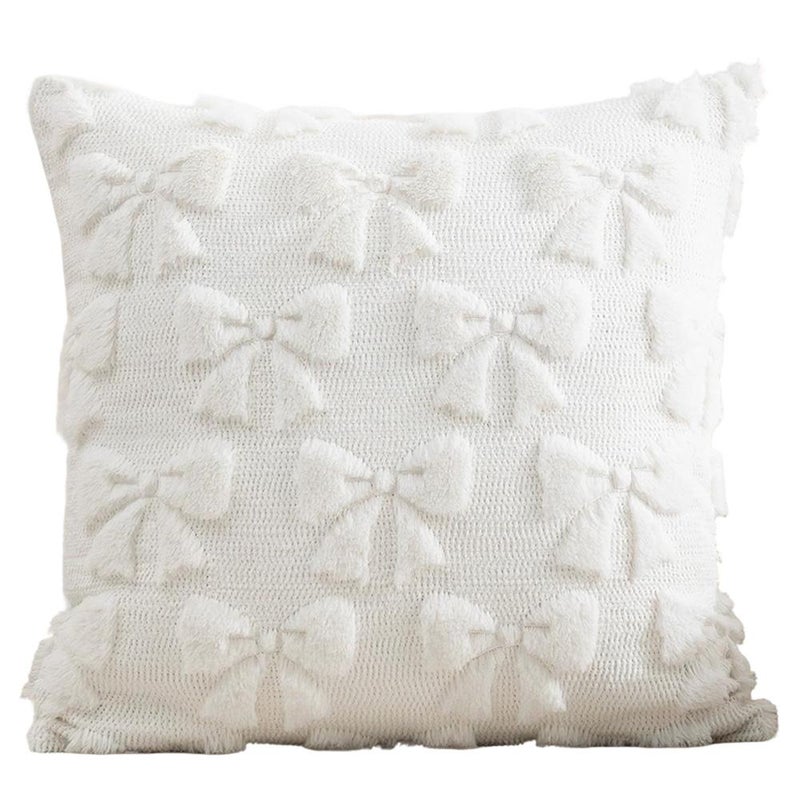 Quilted and embroidered rabbit fur throw pillowcase, sofa pillow (without filling), office backrest cushion, bed headrest pillow.